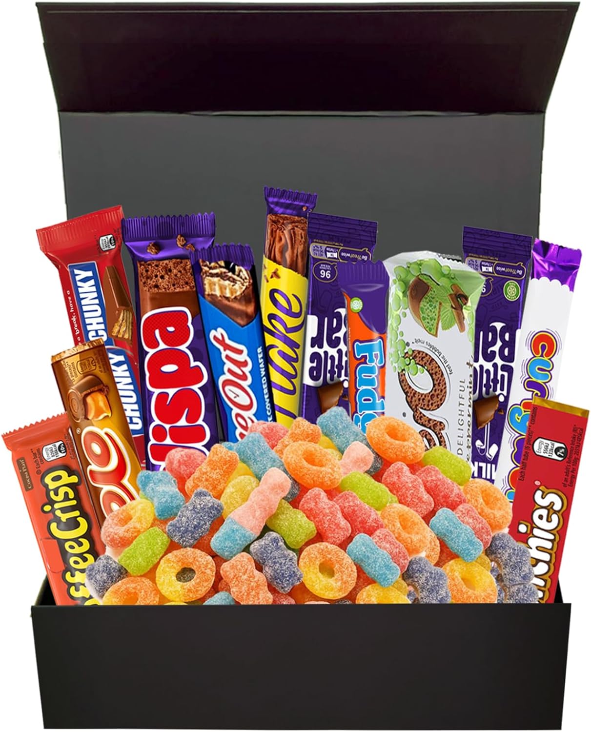 Chocolate & Sweet Gift Box - Assorted Chocolate Bars and Retro Candy Selection Gifts Box | Thank You Birthday Chocolates for Xmas Gift