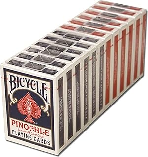 12 Decks Bicycle Pinochle Cards (6 Red / 6 Blue)