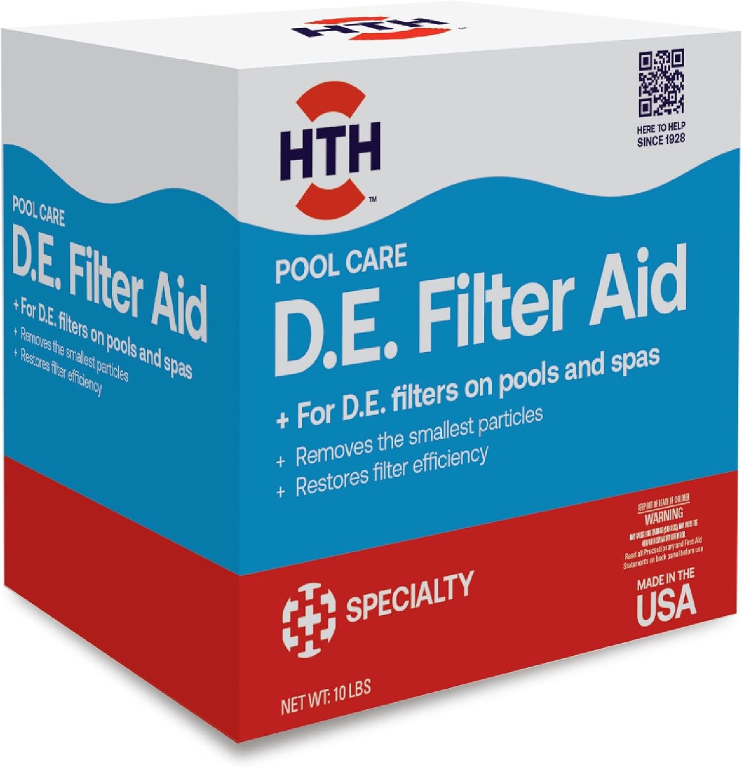 HTH 67121 Swimming Pool Care D.E. Filter Aid, Improve Filtration Efficiency and Water Clarity, 10lb