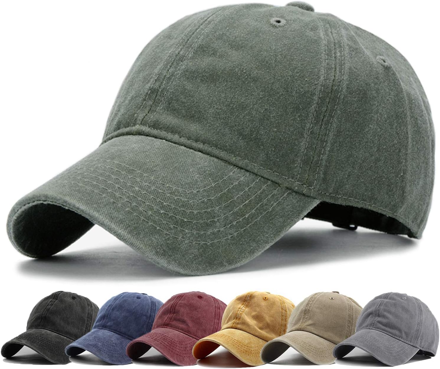 HH HOFNEN Baseball Cap Washed Cotton Unstructured Vintage Hat for Men Women