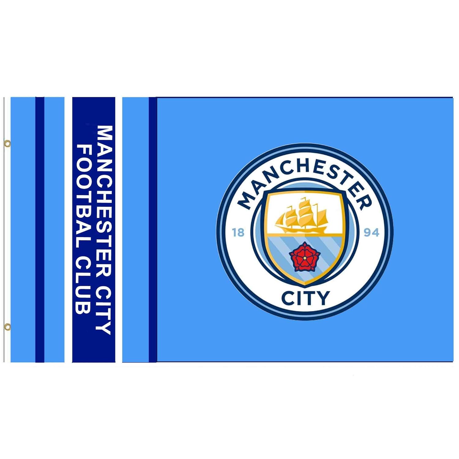 MCFC Giant Manchester City Crest Premier League Flag (5ft x 3ft & 100% Polyester)