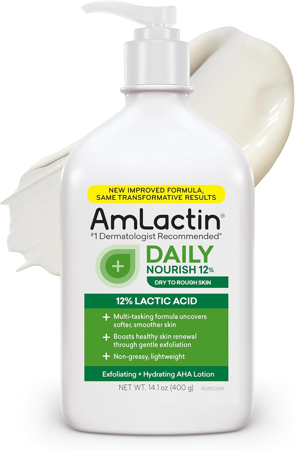 AmLactin Daily Moisturizing Body Lotion, 14.1 Ounce Bottle with Pump, Paraben Free
