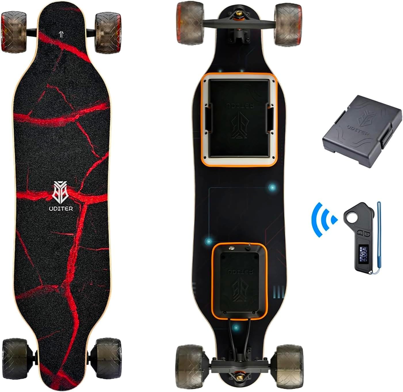 S3/Pixel Rider Electric Skateboards with Remote and Swappable Battery/Top Speed 28 Mph/2 * 600W Motors/12Miles/25Miles Max Range Electric Longboards for Adult&Beginner