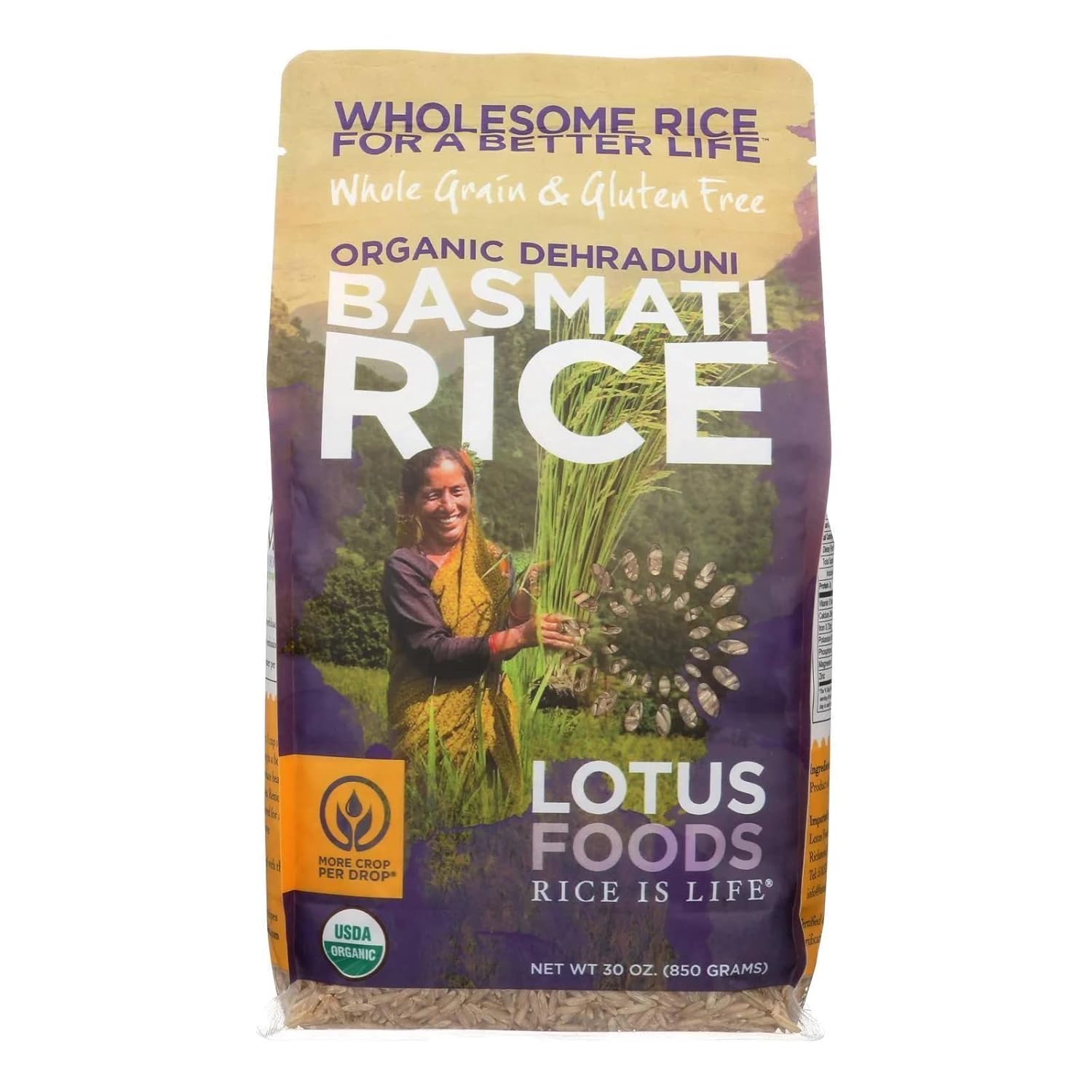 LOTUS FOODS Organic Brown Basmati Rice, 30 OZ