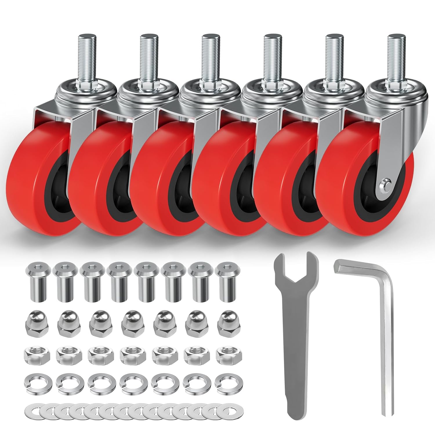 MySit 6 Pack Creeper Wheels 2.5 Inch Heavy Duty Swivel Caster Wheel
