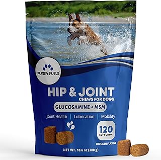Hip and Joint Supplement for Dogs 120 Dog Chews - Advanced Glucosamine for Dogs - Chicken Flavor Hip and Joint Chews for Dogs - Dog Pain Relief Supplement - Perfect for Small to Medium and Large Breed