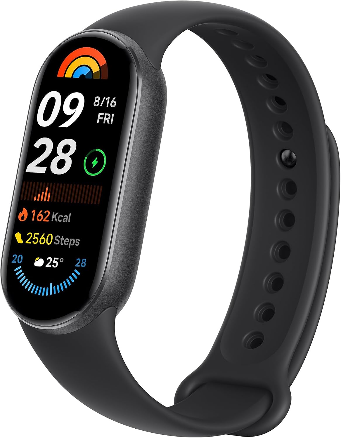 XIAOMI Smart Band 9 Fitness Tracker, AMOLED Display with 1200 Nits, Sp02 Tracking, Sleep and Heart Rate Monitor, Notifications, 5ATM Waterproof, Mi Fit App, Midnight Black
