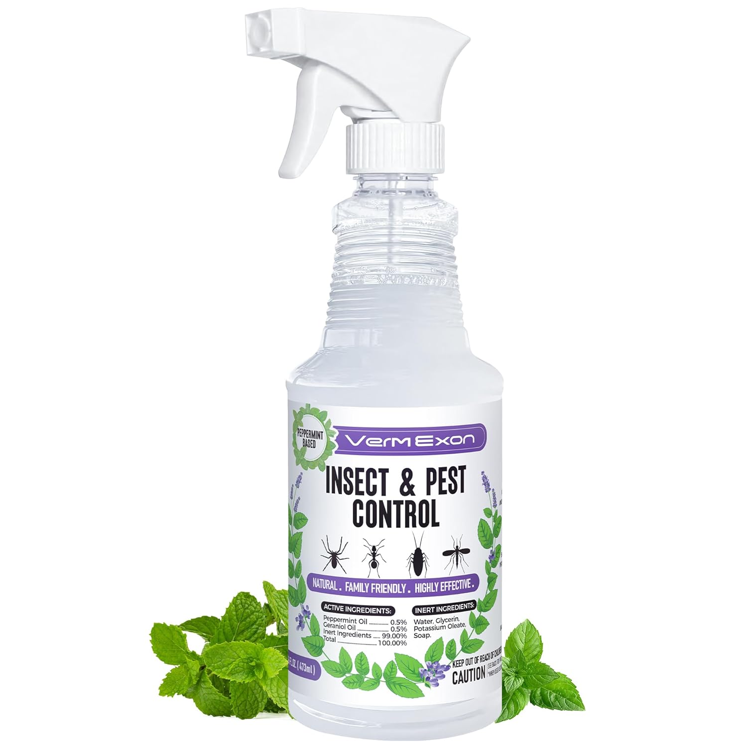 Peppermint Oil Insect & Pest Control Spray – 16oz Natural Plant-Based Bug Killer for Spiders, Ants, Flies, and Other Insects, Safe for Home & Kitchen Use