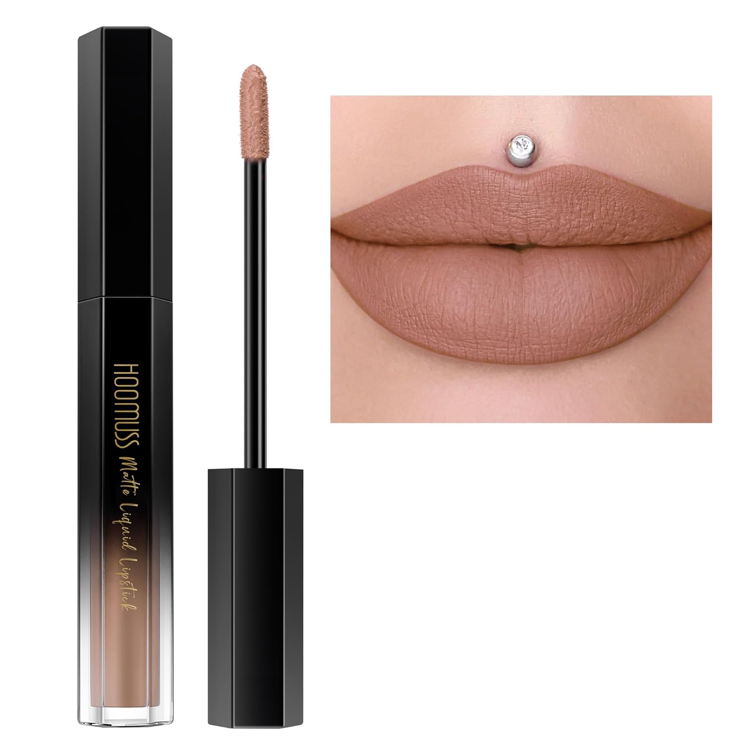 Nude Lipstick Long Lasting, Matte Liquid Lipsticks for Women Non Transfer Smudgeproof Smooth and Easy to Appy Cruelty Free Lip Color, M61 Latte Nude