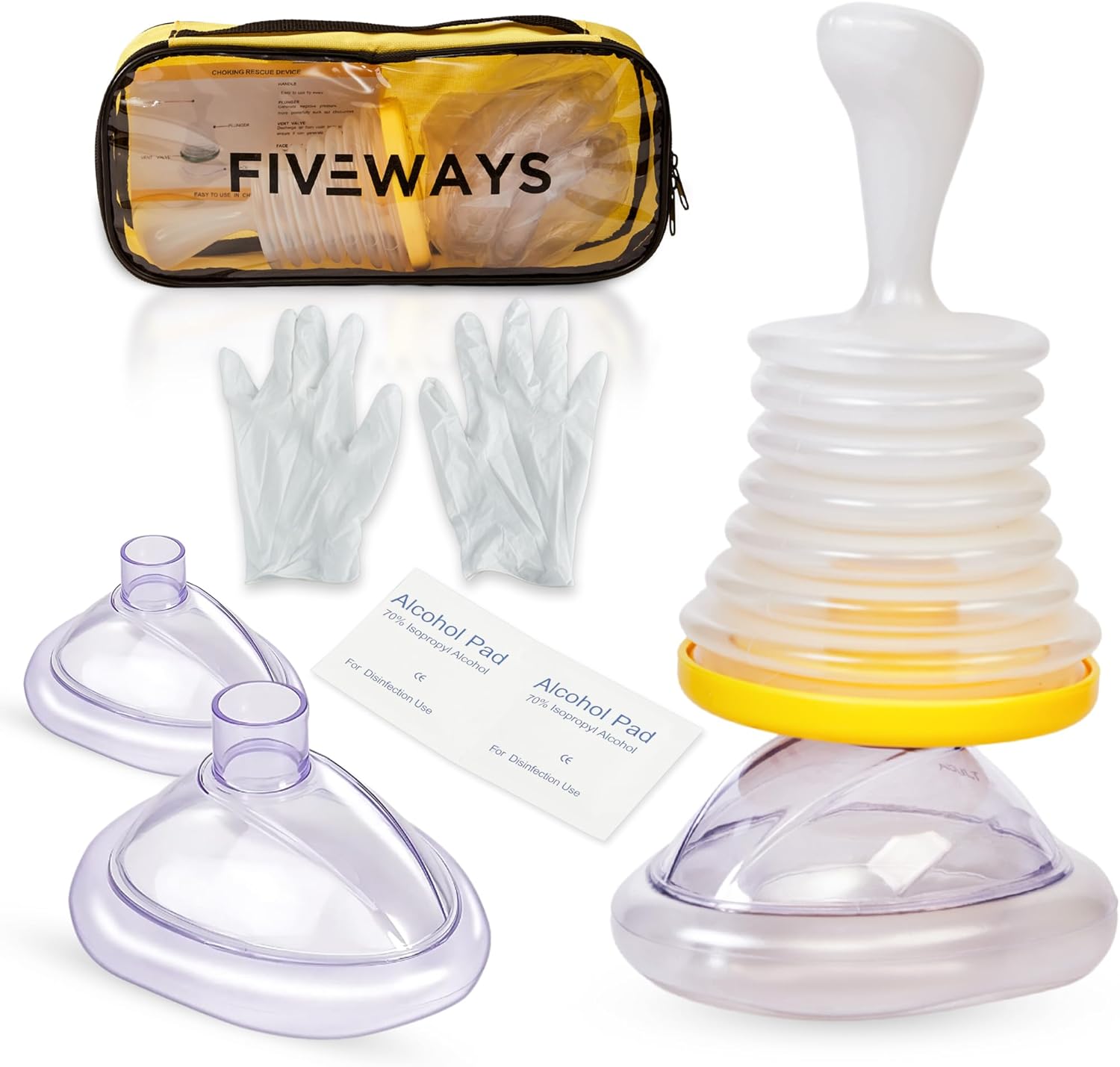 Yellow Choking Rescue Device, Choking Device for Kids and Adults Seniors, Portable Airway Suction Device, Anti Choking Device First Aid for Home, Children Travel Kit, Easy to Use (Yellow)