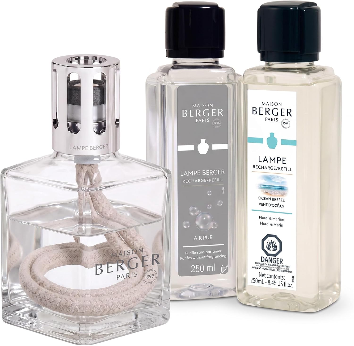 MAISON BERGER Lampe Berger Starter Kit, Square Lamp + 2 Refills