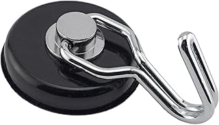 Master Magnetics 7580 Magnetic Hook Organizer Rotating Swing Hook 65 Pound Pull Force 1.47Diameter 0.54Thick Black