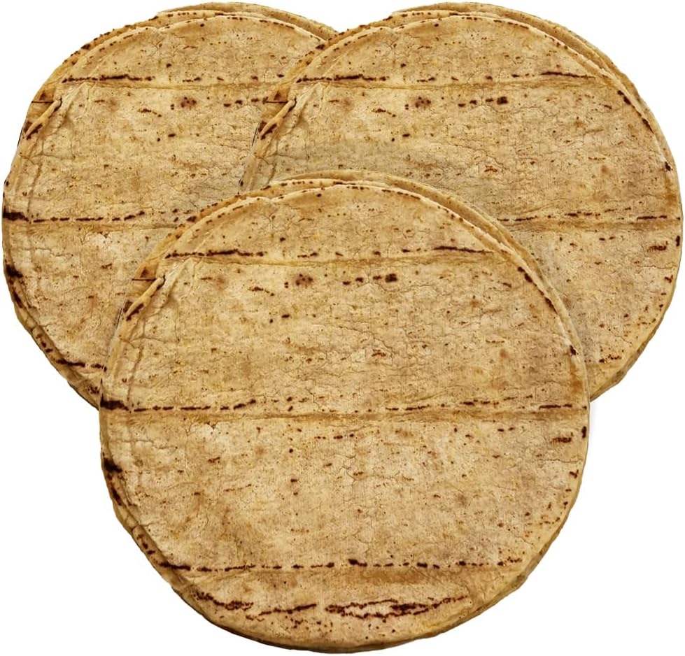La Fonda Fresh Taquera Tortillas 20PCS (Pack of 3) / 12cm Mexican White Corn Flour Tortilla Wraps, Gluten Free