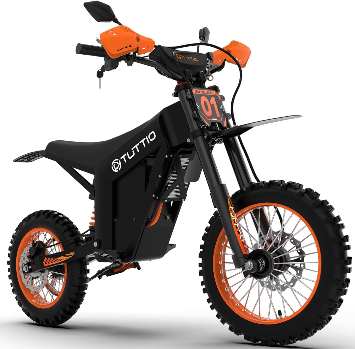 Tuttio Soleil01 GB Electric Dirt Bike, 2026 Upgrade 3000W Mid-Drive E-Dirt Bike 200NM Fast Electric Bike with 48V 21Ah Battery, 3 Speeds, 14"/12" Tires Off-Road Ebike for Adults Teens