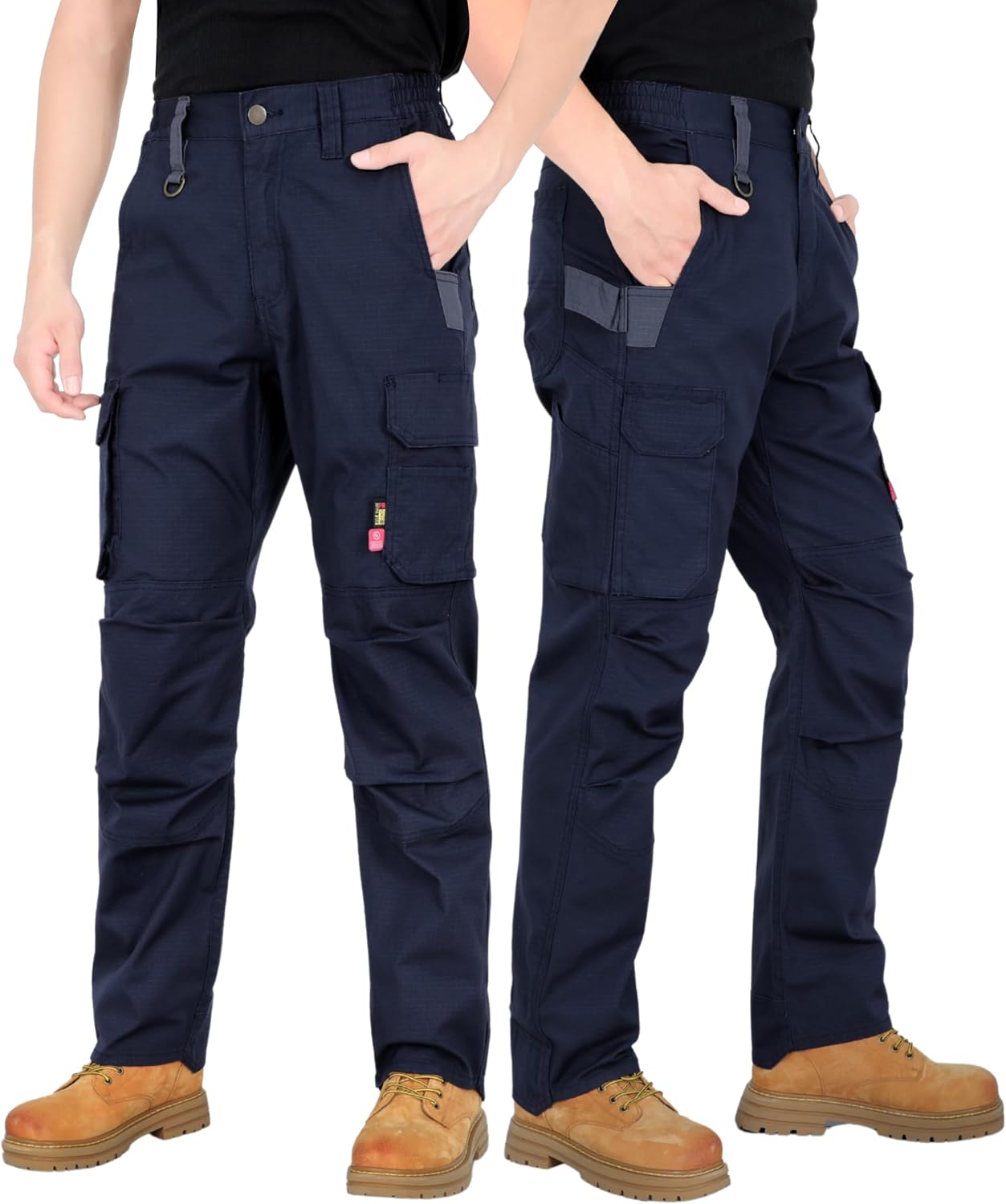 BOCOMAL FR Stretch Cargo Pants Lightweight Ripstop Relaxed Carpenter Jeans