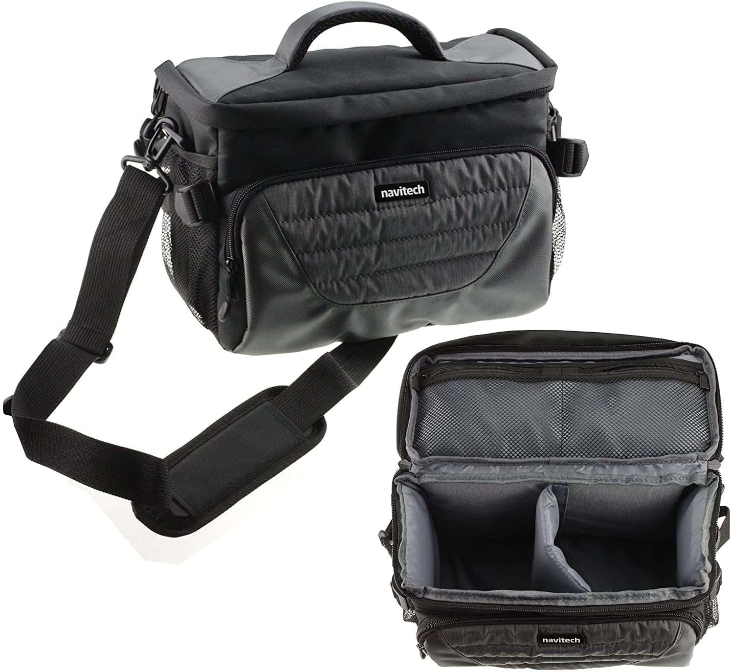 Navitech Grey Shoulder Camera Bag Compatible with Delmodes Camcorder Video Camera 2.7K
