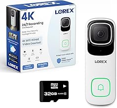 Lorex 4K Wired WiFi Smart Video Doorbell Camera w/No Subscription Fee - Smart Security Lighting, Night Vision, Motion Detection, Requires Existing Wiring (White)