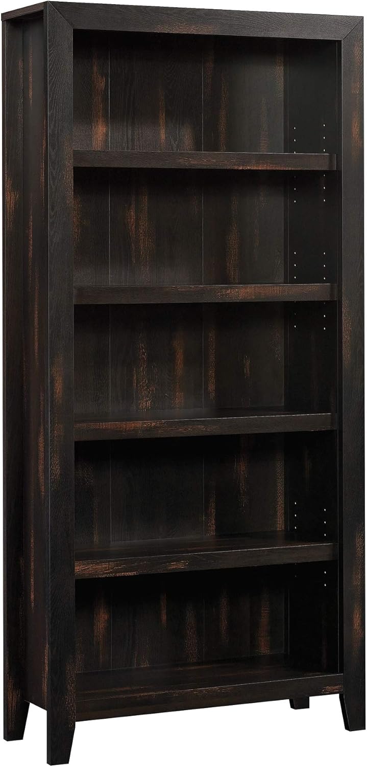 Sauder Dakota Pass 5 Bookcase/Book Shelf, L: 33.78" x W: 12.52" x H: 71.10", Char Pine