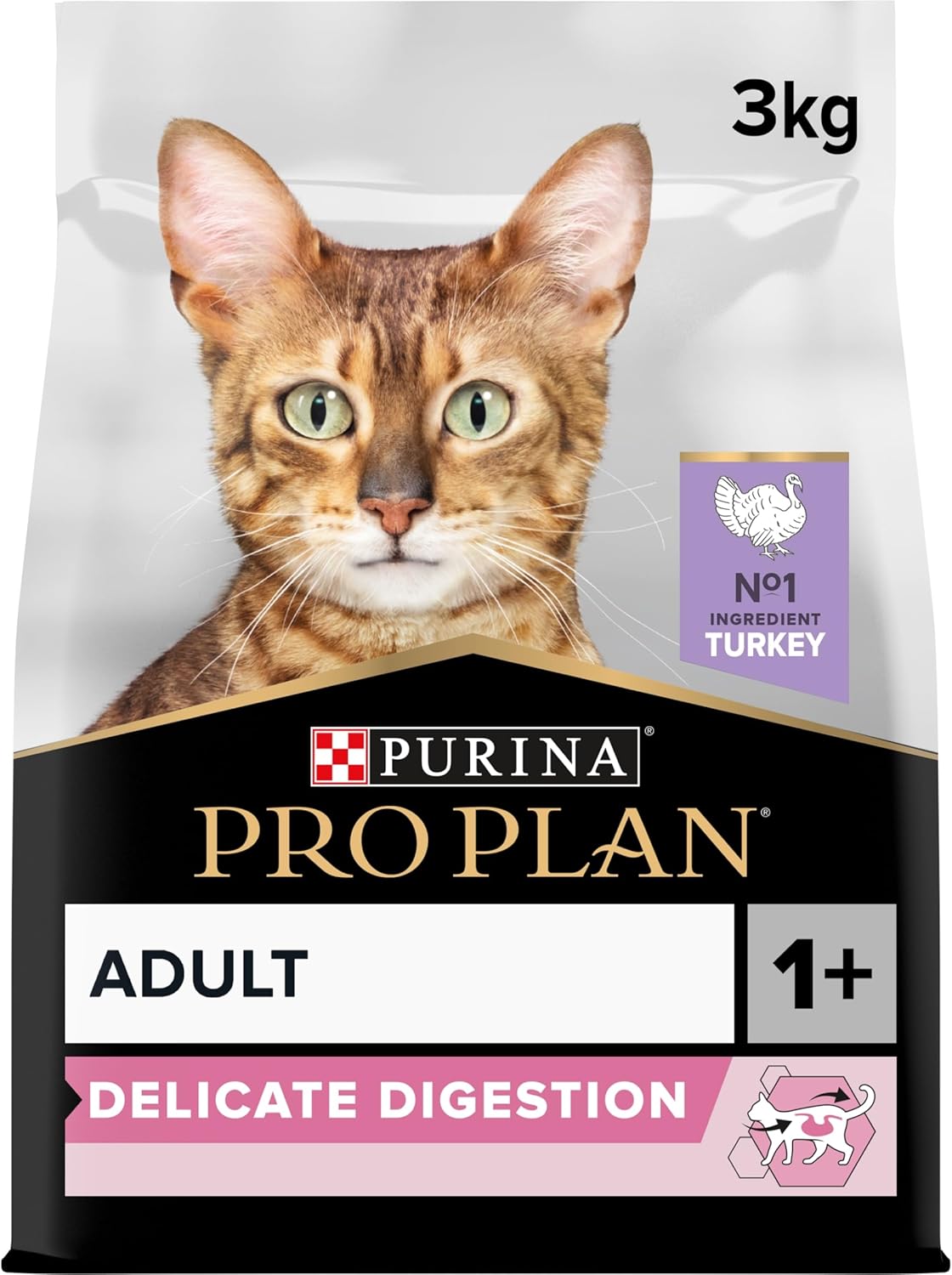PRO PLAN® Adult 1+ DELICATE DIGESTION Rich in Turkey Dry Cat Food 3kg