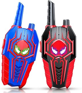 Spider Walkie Talkies for Kids: Toys Gifts for 3 4 5 6 7 8 9 Year Old Boys Girls Ages 5-7 Kids Walkie Talkies Outdoor Hiking 2 Way Radio Toy for 3-12 Year Old Boy Girl Halloween Birthday Gift Age 3-6