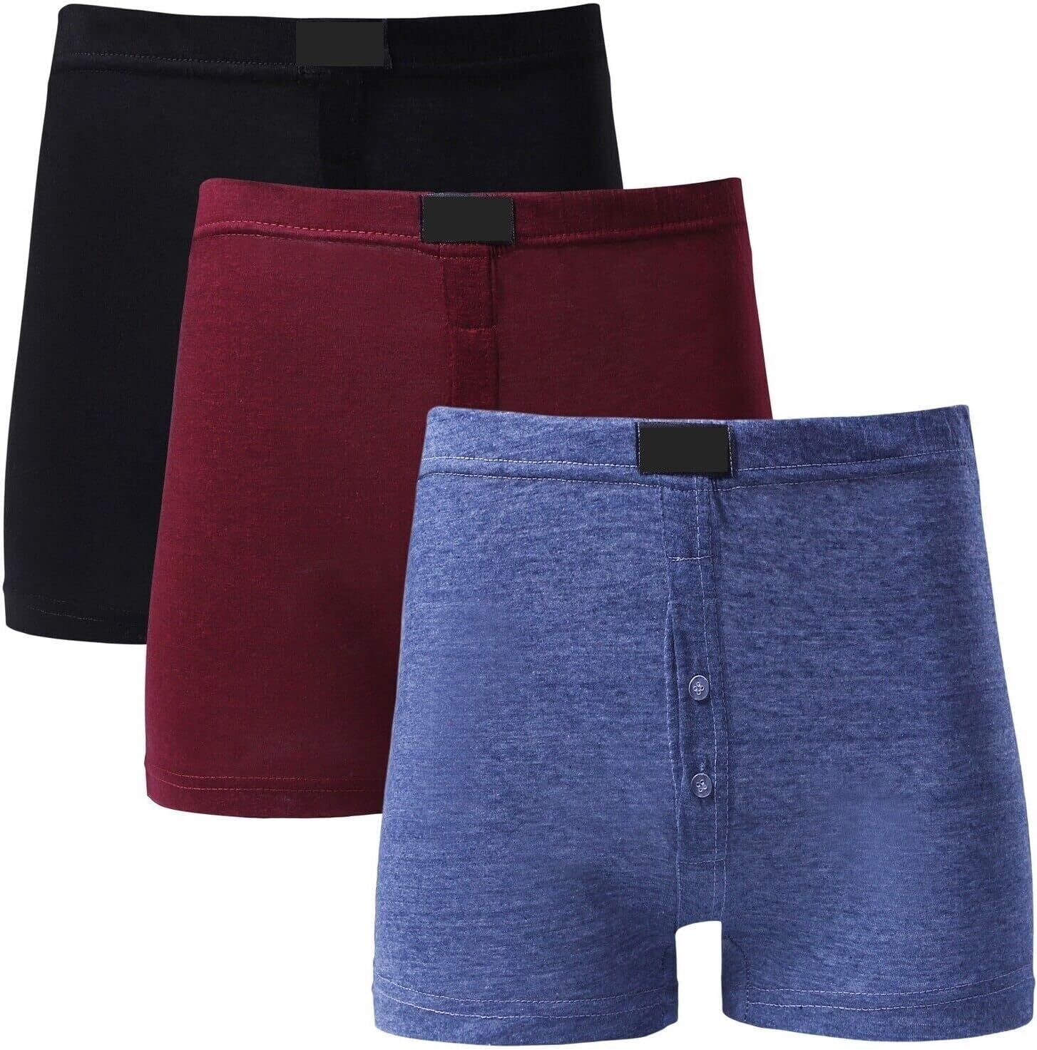 Indigo Soul 3-12 Pairs Men's Cotton Rich Boxer Shorts Underwear Trunks Plain Breathable Sets