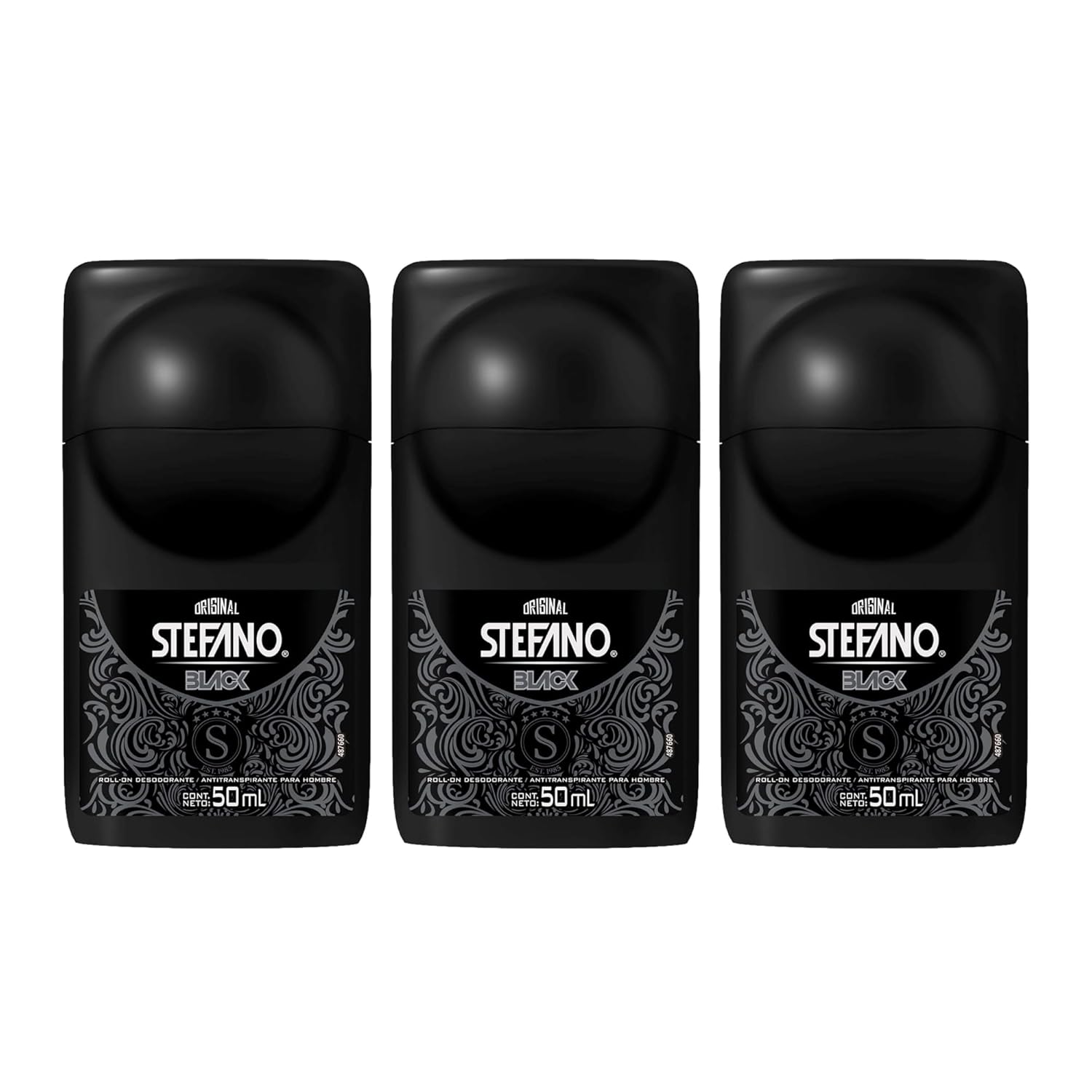 Men's Deodorant Roll-On 3 Pack, 1.69 fl oz Each, Black - Deodorant for Men, Long-Lasting Protection,Black Roll-On, Long-Lasting Protection
