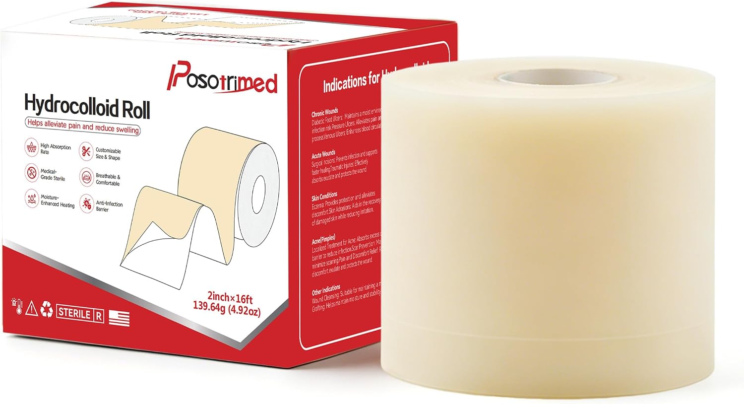 Hydrocolloid Bandage Roll for Acne Care & Blister Prevention