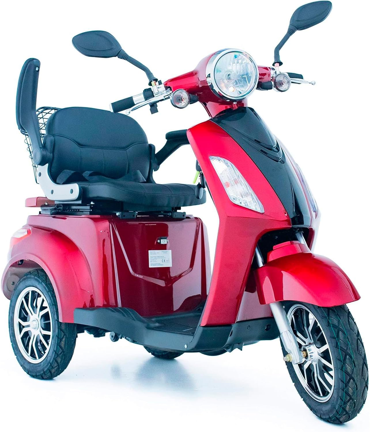GREEN POWER Mobility Scooter Red ZT500-900W 3 Wheeled with Extra Accessories Package: Mobility Scooter Waterproof Cover, Phone Holder, Bottle Holder by Green Power (Red)