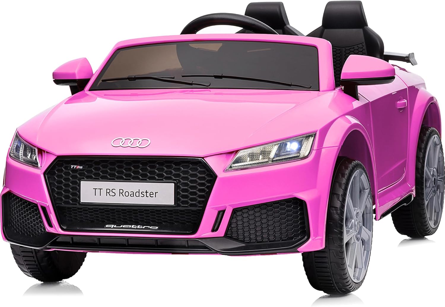 Hikiddo Licensed Audi Kids Electric Car, 12V Kids Ride on Toys Car with Remote Control - Pink