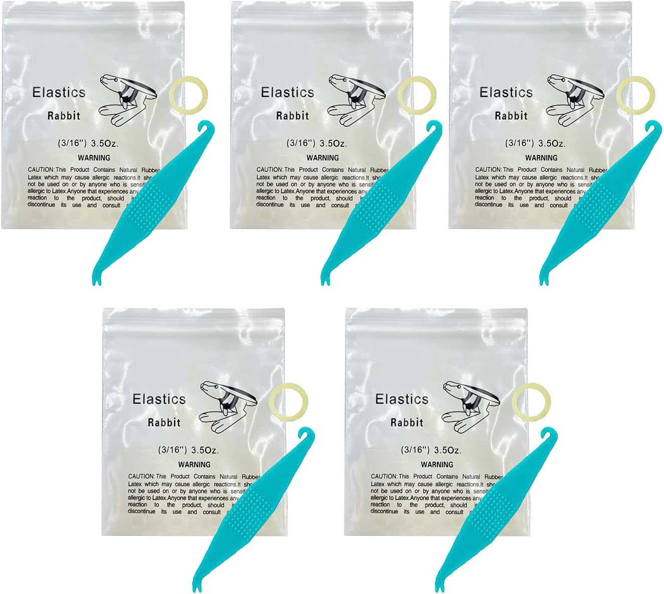 3/16 Inch Orthodontic Elastic Rubber Bands, 500 Pack Medium 3.5 Ounce Rubberbands Dreadlocks Hair Braids Fix Tooth Gap, 5 Pack Elastic Placer for Braces