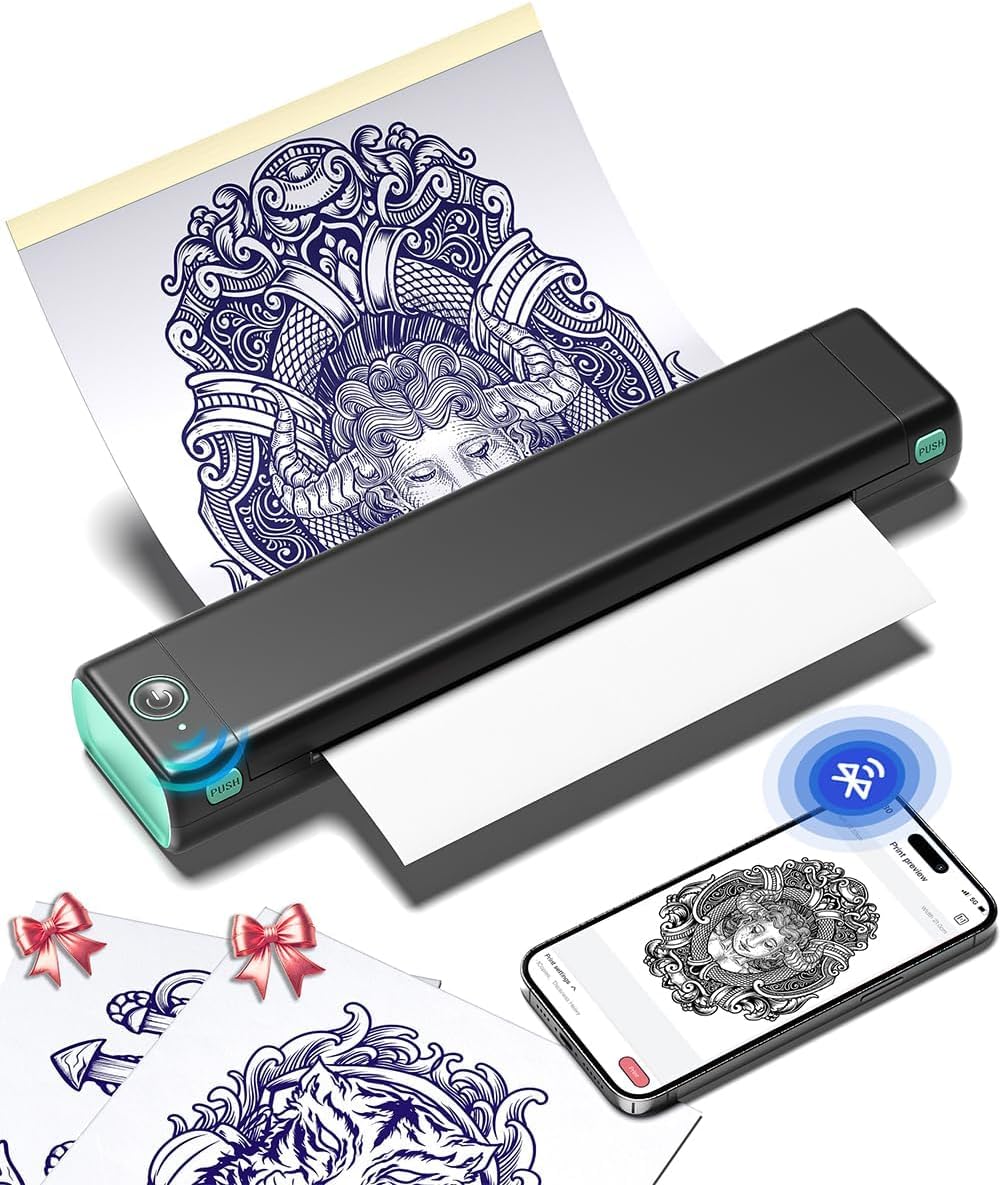 Phomemo M08F Tattoo Stencil Printer, Bluetooth, Wireless, Thermal, Portable