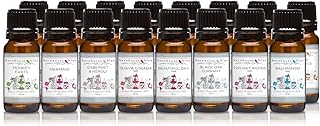 Barnhouse Blue Top 16 Faves Set of 16 Premium Fragrance Oils - Bali Mango, Beautiful Day, Coconut Lime Verbena, Instant Vacation, Pina Colada, Mountain Rain, Mermaid, Kelp, Island Hop & More - 10ML