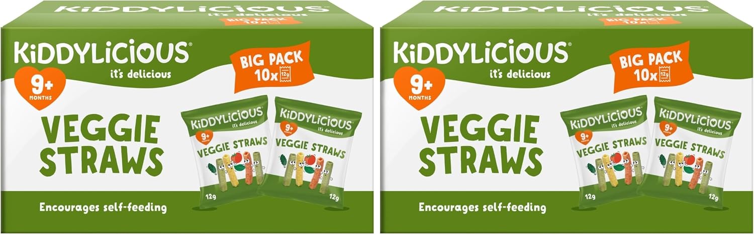 Kiddylicious Veggie Straws Box - Delicious Snacks for Kids - Suitable for 9+ Months - 20 Packs