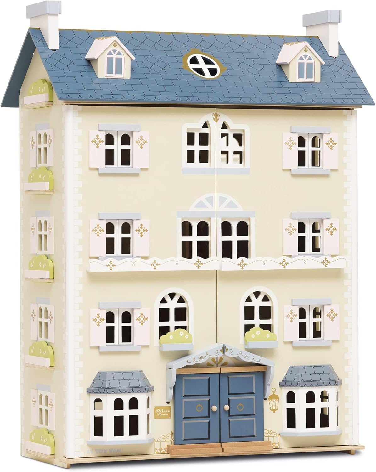 Le Toy Van - Palace House Large Wooden Doll House | 5 Storey Wooden Dolls House Play Set - Suitable For Ages 3+, Cream