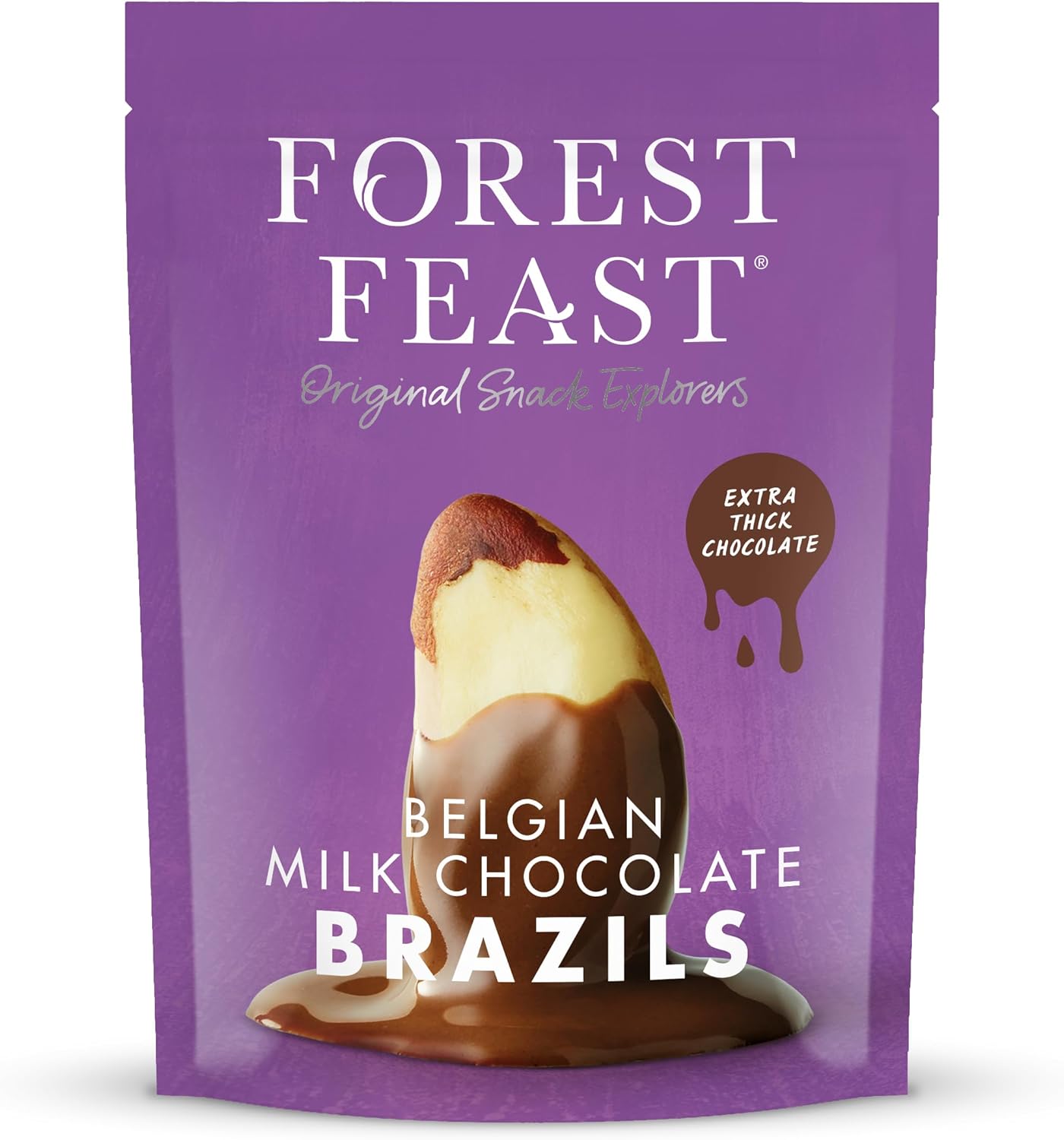 FOREST FEAST Belgian Milk Chocolate Brazil Nuts 1kg | Natural Gluten Free Snack Coated in Milk Chocolate, High Protein, Chocolate Covered Brazil Nuts.
