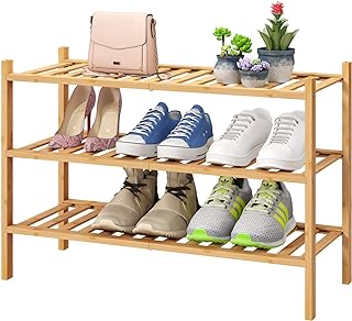 3-Tier Free Standing Shoe Racks, Bamboo Wood Shoe Rack for Entryway & Closet, Beautiful | Natural | Functional | Sturdy Shoe Rack