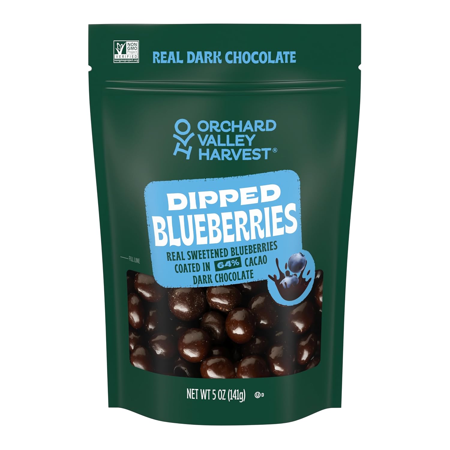 Dark Chocolate Dipped Blueberries, 5 oz, Pack of 1, Stand Up Bag