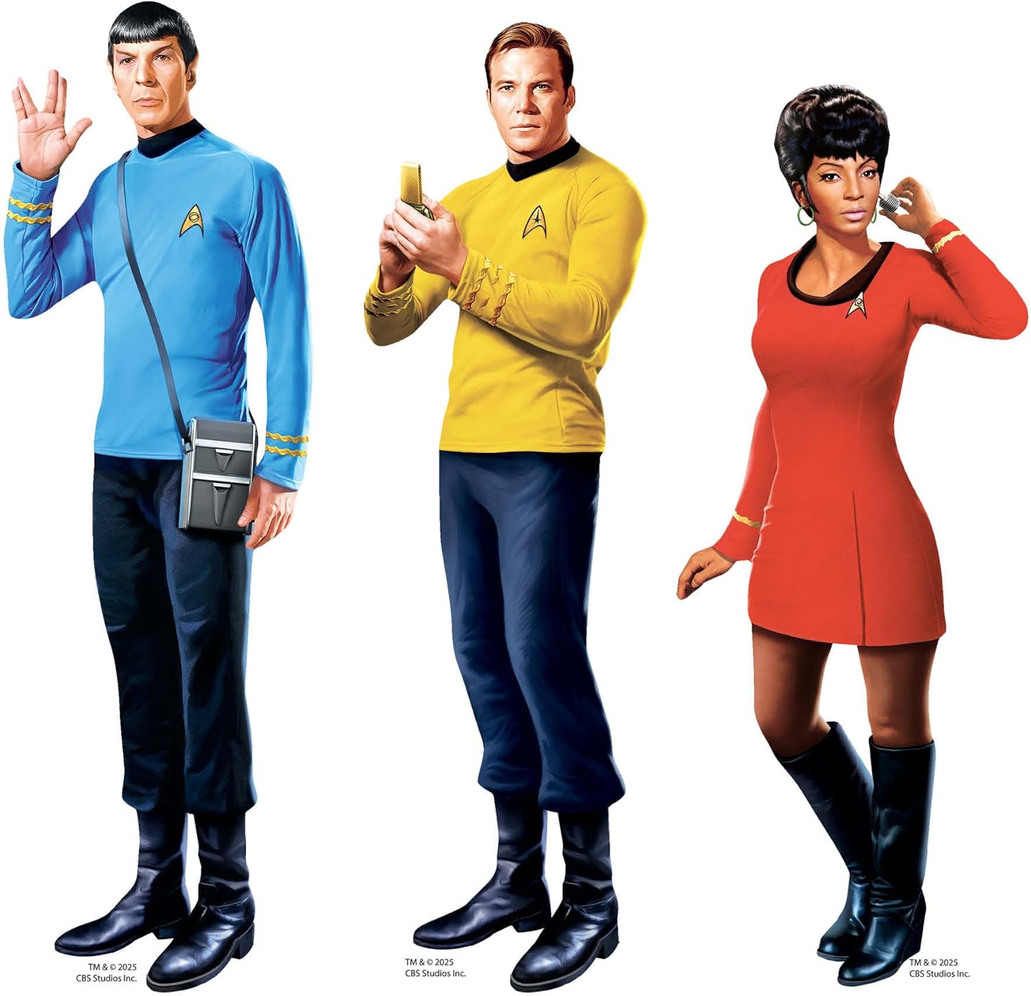 Star Cutouts SC4834 Star Trek Original Series Shelf Top Pack Captain Kirk, Uhura, Spock Cardboard Cutouts Height 30cm