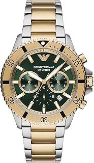 Emporio Armani Men's Chronograph Gold and Silver Two-Tone Stainless Steel Bracelet Watch (Model: AR11586)