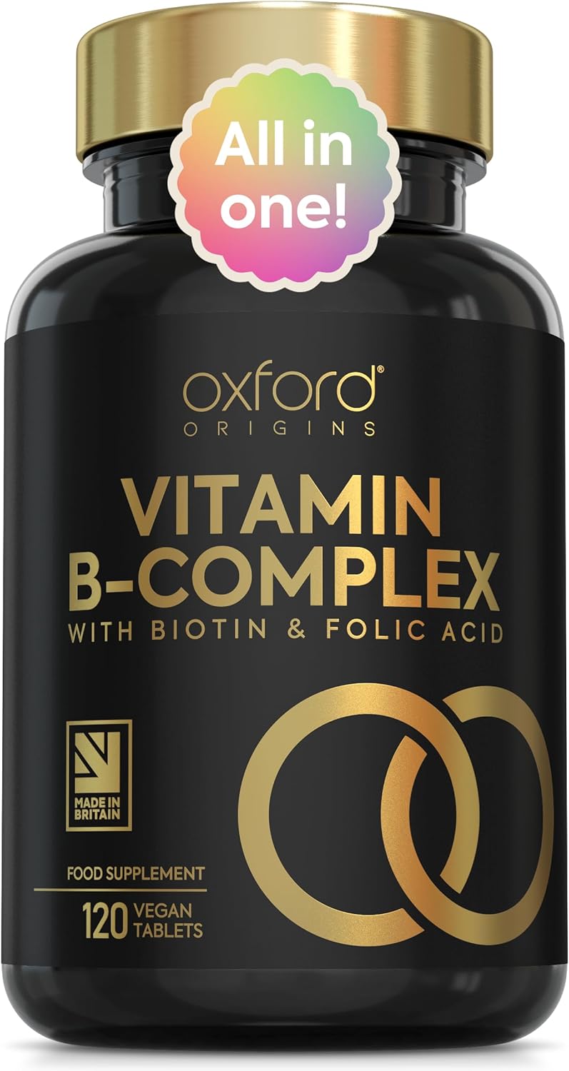 Ultra Vitamin B Complex High Strength | 120 Vegan Tablets, 4 Month Supply | All B Vitamins - Vitamin B12, Folic Acid (B9), Biotin (B7), B6, B5, B3, B2, B1 | VIT B Complex Supplement | Made in The UK