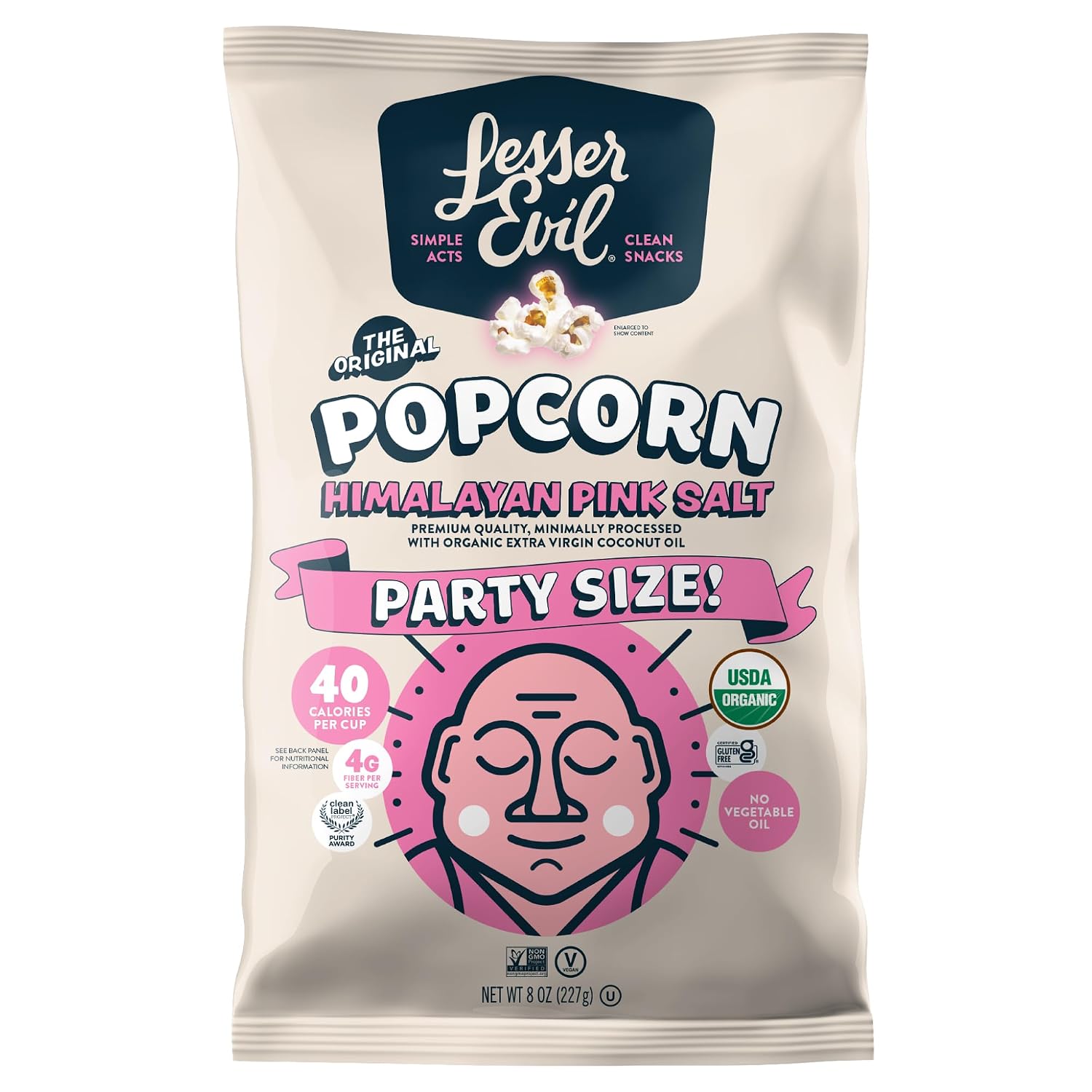 Lesser Evil Organic Pink Himalayan Salt Popcorn 8 OZ