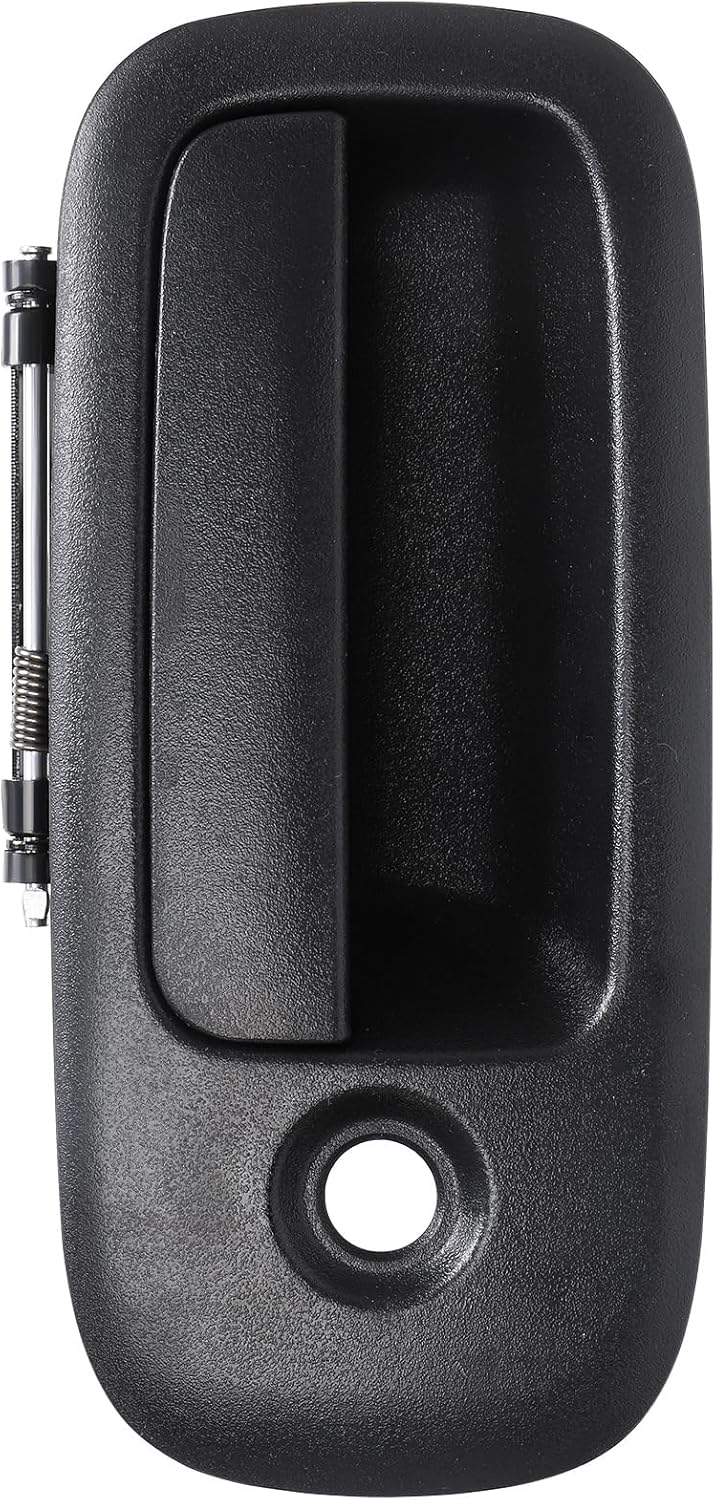 Exterior Door Handle Front Right Passenger Side for 1996-2009 Chevy Express GMC Savana 1500 2500 3500 4500 Van, Replces 79321, Black w/Key Hole