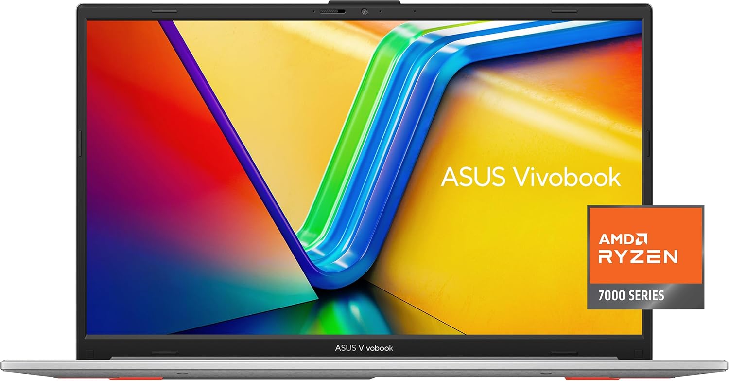 ASUS Vivobook Go 15.6” Slim Laptop, AMD Ryzen 5 7520U, 8GB, 512GB, Windows 11 Home, Cool Silver, Military Grade Durability, Fast Charging, Webcam Shield, E1504FA-AS54