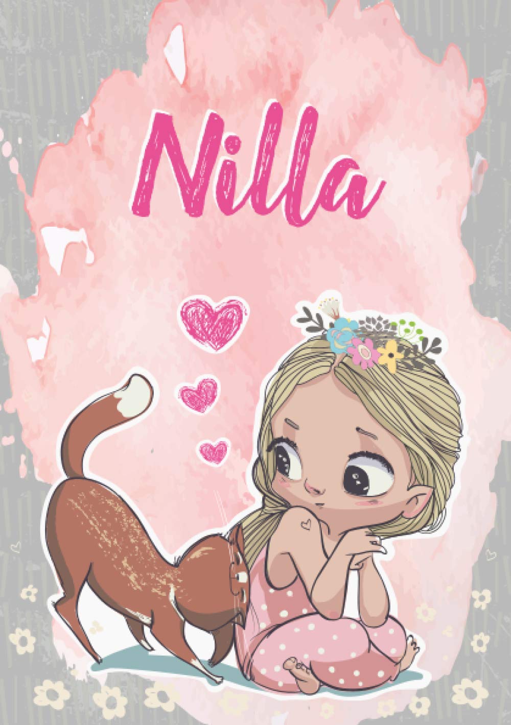 Nilla: Taccuino A5 | Nome personalizzato Nilla | Regalo di compleanno per moglie, figlia, sorella, mamma | Design: gatto | 120 pagine a righe, piccolo formato A5 (14.8 x 21 cm)