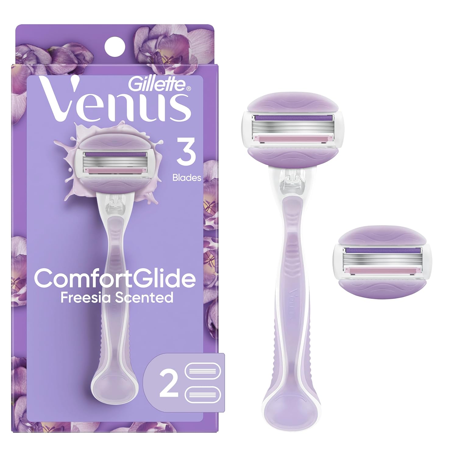 Gillette Venus ComfortGlide Freesia Women's Razor - 1 handle + 2 refills