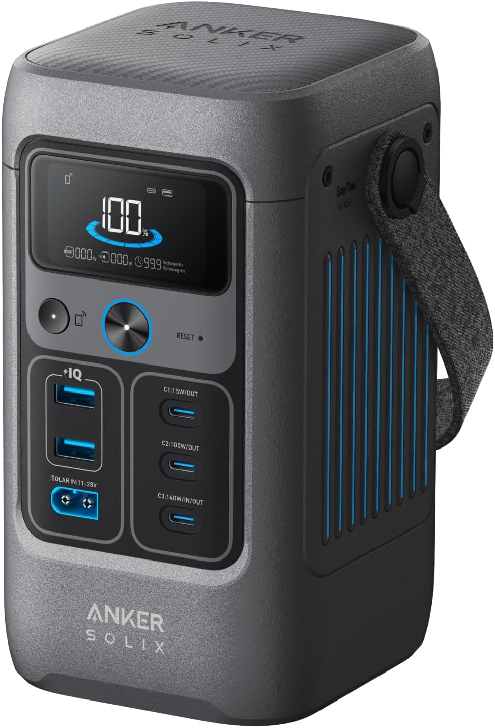 Anker SOLIX C200 DC Power Bank Station, 192Wh Portable Power Station, LiFePO4 Battery, 200W Solar Generator, for Outdoor Camping, Traveling, and Emergencies (No Wall Adapter Included)