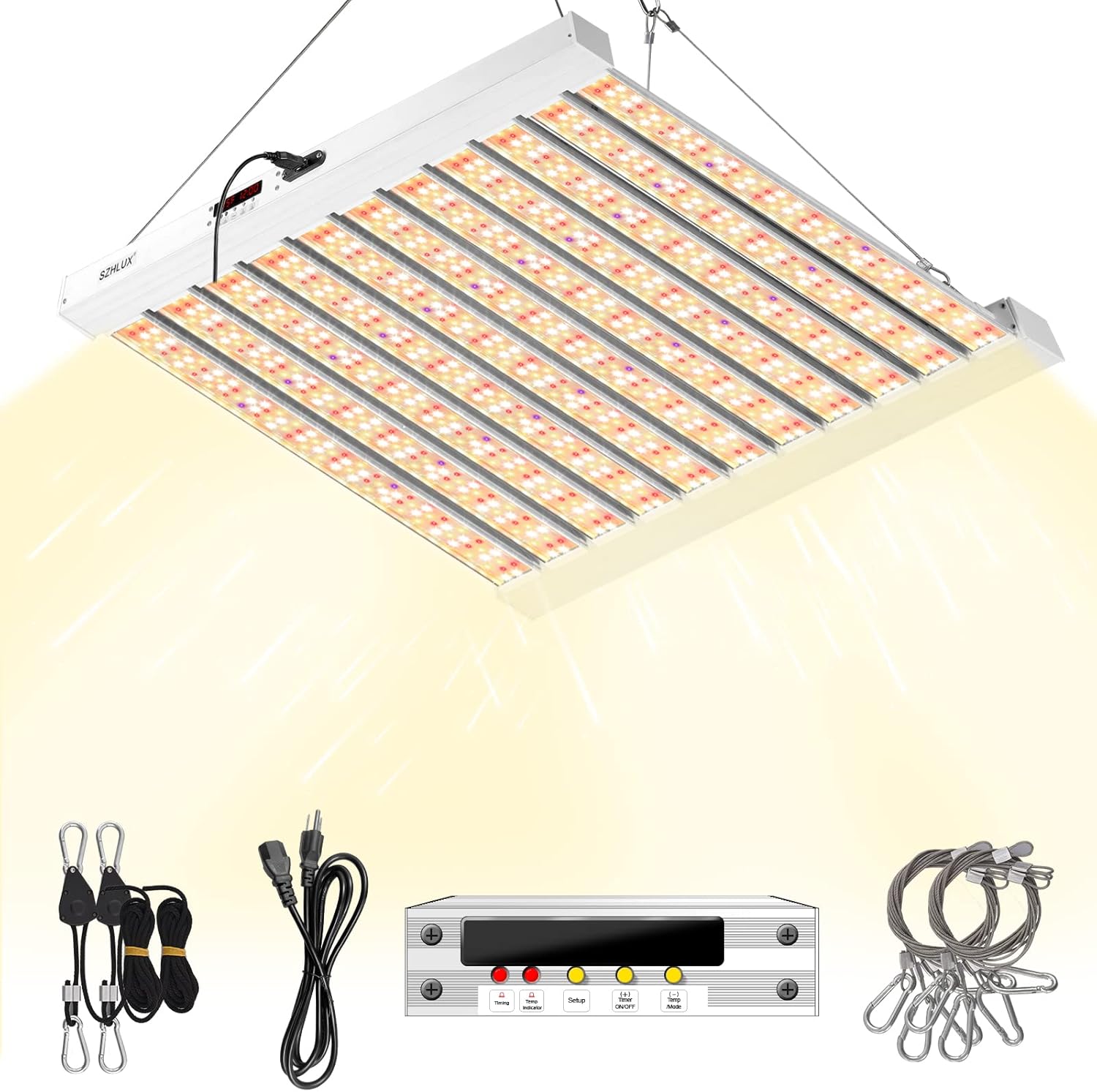 SZHLUX 500W LED Grow Light 4x4/5x5ft with Timer and Temp Control, Full Spectrum Grow Lamp with 1056 Diodes,Indoor Plants for Seedling Veg and Bloom Grow Light