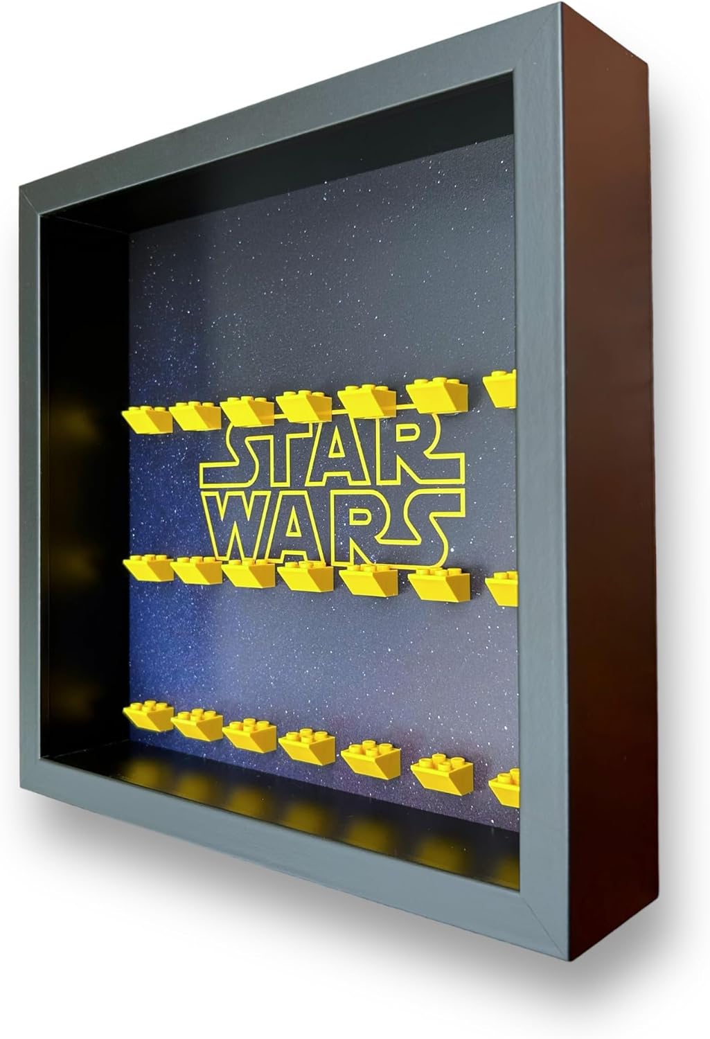 FRAMEPUNK Minifigure Display Case - Star Wars Theme - for 21 LEGO Minifigures - Deep for accessories - Wall Mount or Free Stand - Removable Front - Black Frame