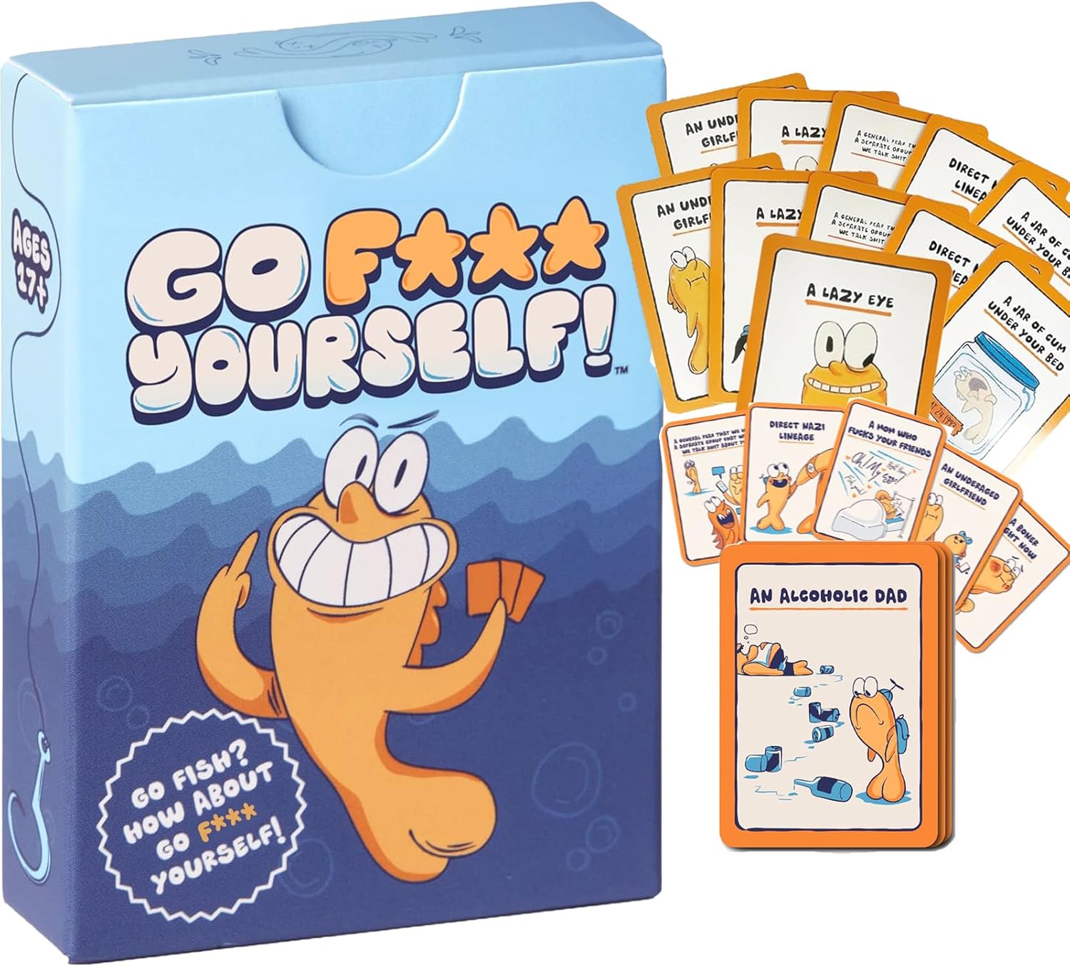 Eznypma Go F Yourself Card Game, The Grown Up Go Fish Card Game You've Always Wanted, Funny party game for adults, 2+ Players, 48 Cards, Family Gathering & Friend Party & Fun Gift (1 Pcs)
