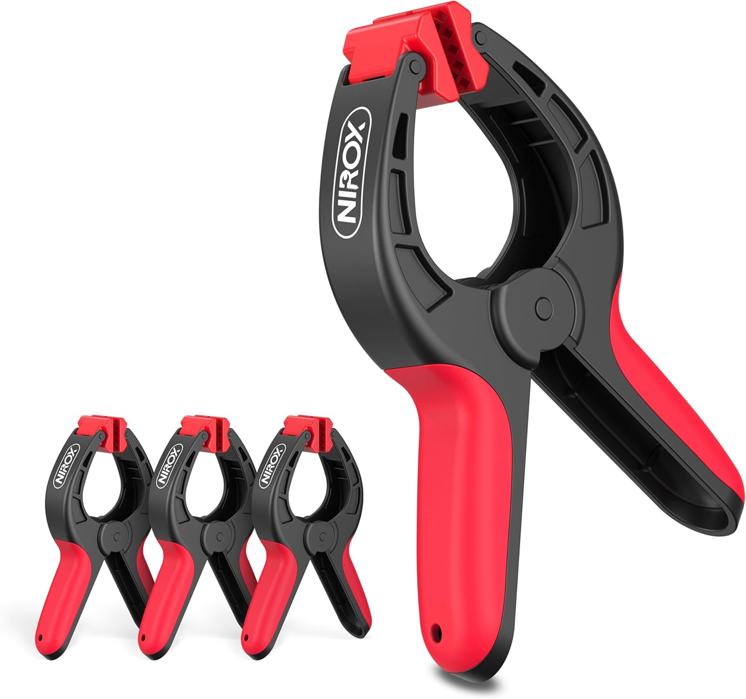 Nirox Set of 4 Spring Clips - Clamps with Large Span Width - High Clamping Force of The Spring clamp - Clamps with moveable Jaws - Tension Clamps